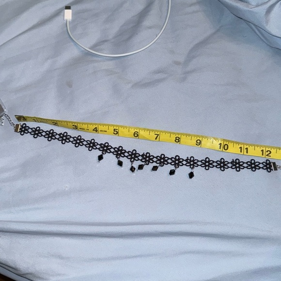 Forever 21 Jewelry - Black lace flower gem choker necklace